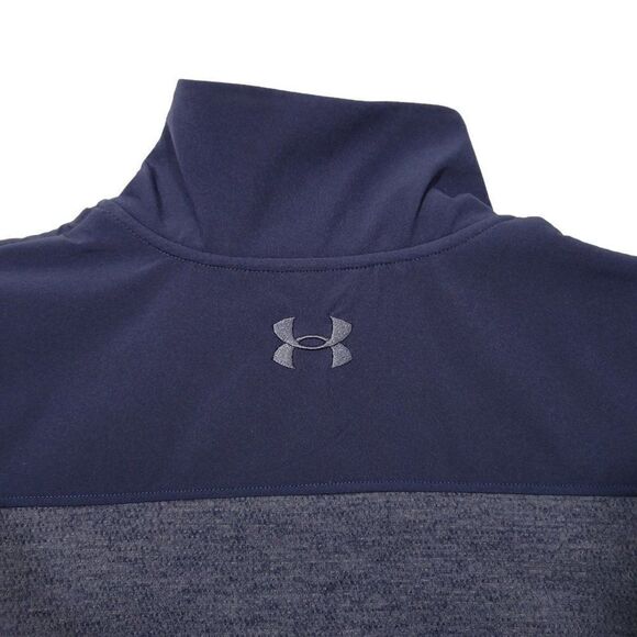 Under Armour Mens Small Fleece Specialist Vest Grid Blue Full Zip Pockets NEW - Picture 6 of 16